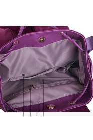 Women Nylon Bucket Backpack / School Bag / Travel Bag Purple / Red / Black