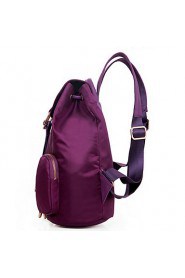 Women Nylon Bucket Backpack / School Bag / Travel Bag Purple / Red / Black