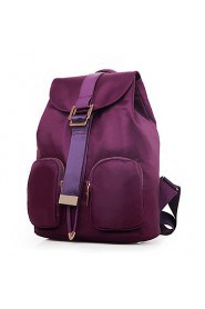 Women Nylon Bucket Backpack / School Bag / Travel Bag Purple / Red / Black