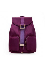 Women Nylon Bucket Backpack / School Bag / Travel Bag Purple / Red / Black