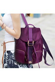 Women Nylon Bucket Backpack / School Bag / Travel Bag Purple / Red / Black