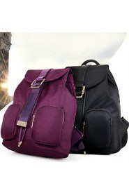 Women Nylon Bucket Backpack / School Bag / Travel Bag Purple / Red / Black