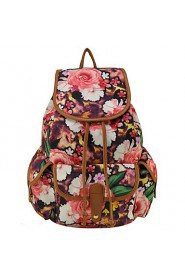 Women Outdoor / Shopping Canvas Toggle Backpack