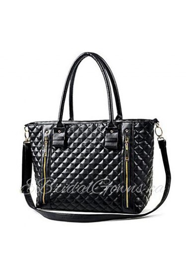 Women PU Barrel Shoulder Bag / Tote Black