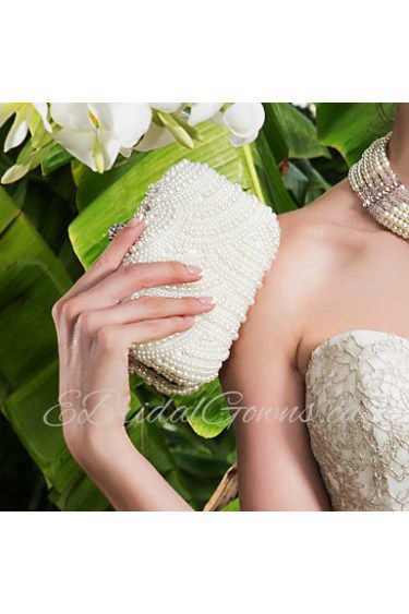 Attractive Metal With Rhinestone Pearl Clutches/Evening Handbags(More Colors)