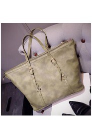 Women PU Baguette Tote Green / Gray / Black