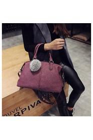 Women PU Baguette Tote Purple / Gray / Black