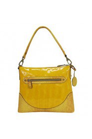 Women's Yellow Pvc Italian Style Luxury Mirror Surface Shoulder Bag