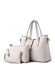 Women's Fashion Casual Vintage Solid PU Leather Messenger Shoulder Bag/Totes