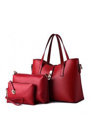 Women's Fashion Casual Vintage Solid PU Leather Messenger Shoulder Bag/Totes