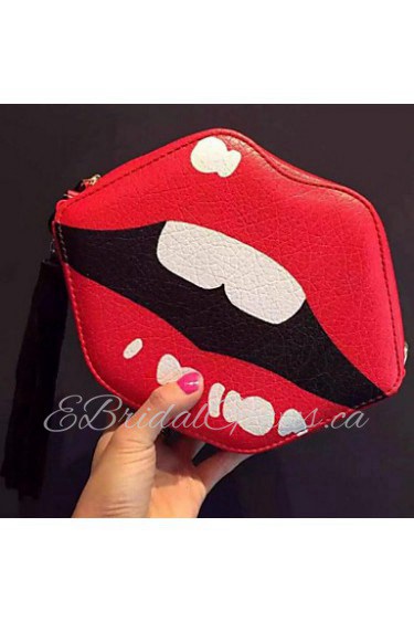 Women PU Baguette Shoulder Bag Red