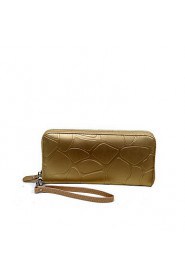 Women's Retro Stone grain purse female long zipper wallet