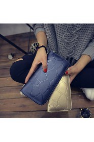 Women's Retro Stone grain purse female long zipper wallet