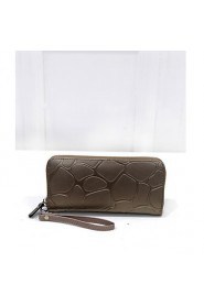 Women's Retro Stone grain purse female long zipper wallet