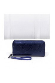 Women's Retro Stone grain purse female long zipper wallet