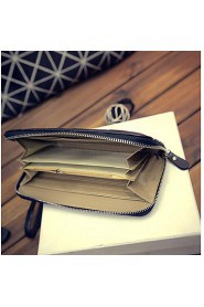 Women's Retro Stone grain purse female long zipper wallet