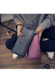 Women's Retro Stone grain purse female long zipper wallet