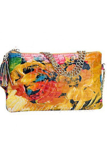 Women's Flowers Patent Leather Handbag Clutch bags Shoulder bags Wrist bag Handbag