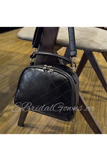 Women Casual PU Shoulder Bag Gray / Black