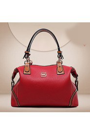 Women PU Weekend Bag Shoulder Bag / Tote / Satchel Red / Black