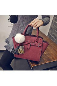 Women PU Baguette Tote Red / Gray / Black