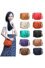 Women PU Shell Shoulder Bag Satchel Casual Vintage Bag White Purple