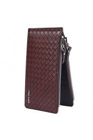 Famous Brand Men's Two Layer Folded Long Pu Leather Wallets Male's Business Clutch Wallet Card Purse