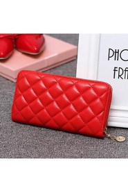 Women PU Bi fold Checkbook Wallet Multi color