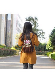 Women Nonwoven Weekend Bag Backpack Brown