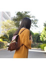 Women Nonwoven Weekend Bag Backpack Brown