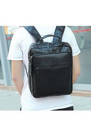 Men PU Bucket Backpack Black