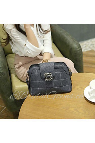 Women Casual PU Shoulder Bag Gray / Black