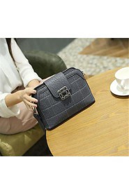 Women Casual PU Shoulder Bag Gray / Black