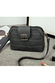 Women Casual PU Shoulder Bag Gray / Black