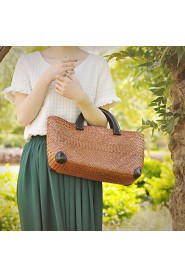 Women Other Leather Type Shopper Tote Brown