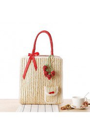 Women Casual Straw Tote Purple / Green / Red