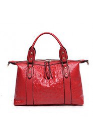 Women PU Weekend Bag Shoulder Bag / Tote / Satchel Pink / Blue / Red / Black