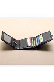 Western Crocodile Patent Leather Short Wallet