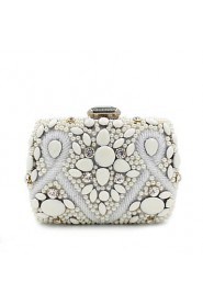 Women's Handmade Pearl Inlaid Diamonds Party/Evening Bag