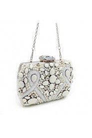 Women's Handmade Pearl Inlaid Diamonds Party/Evening Bag