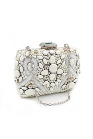 Women's Handmade Pearl Inlaid Diamonds Party/Evening Bag