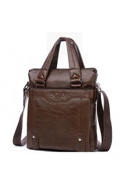 Men's PU Baguette Shoulder Bag/Tote Brown/Black