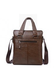 Men's PU Baguette Shoulder Bag/Tote Brown/Black