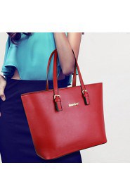 Women PU Barrel Shoulder Bag / Tote / Clutch Blue / Gold / Red / Black / Burgundy