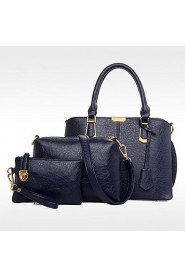 Women PU Barrel Shoulder Bag / Tote / Satchel Blue / Gray / Black