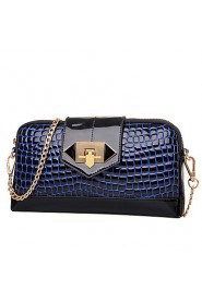 Women PU / Patent Leather Shell Shoulder Bag / Clutch Blue / Red / Black