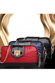 Women PU / Patent Leather Shell Shoulder Bag / Clutch Blue / Red / Black