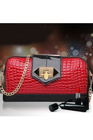 Women PU / Patent Leather Shell Shoulder Bag / Clutch Blue / Red / Black