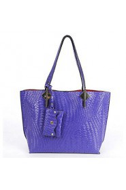 Women PU Shopper Tote Blue / Red / Gray / Black