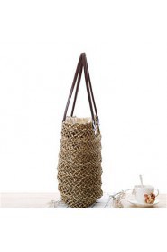 Women Casual Straw Tote Brown